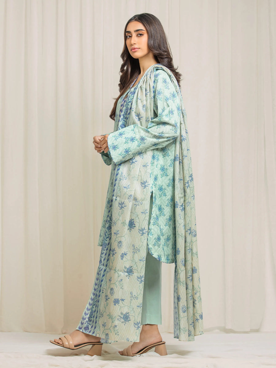 edenrobe Allure Lawn Unstitched Printed 3Pc Suit EWU6A1-36536