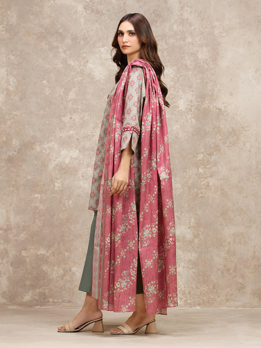edenrobe Allure Lawn Unstitched Printed 3Pc Suit EWU6A1-36537