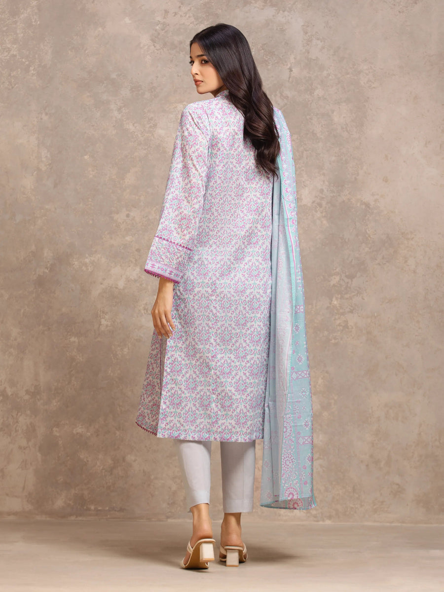 edenrobe Allure Lawn Unstitched Printed 3Pc Suit EWU6A1-36538
