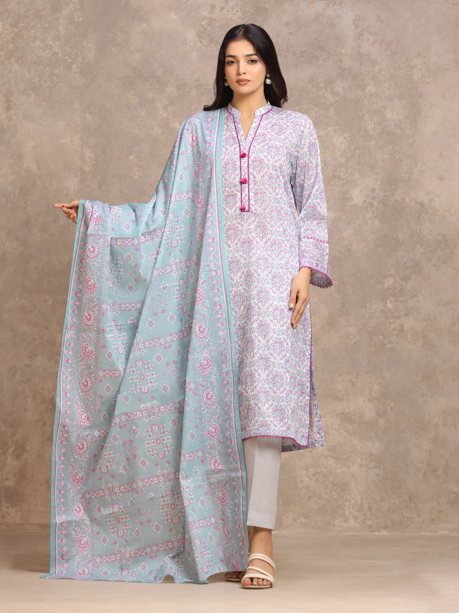 edenrobe Allure Lawn Unstitched Printed 3Pc Suit EWU6A1-36538