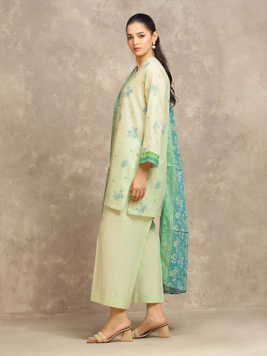 edenrobe Allure Lawn Unstitched Printed 3Pc Suit EWU6A1-36541