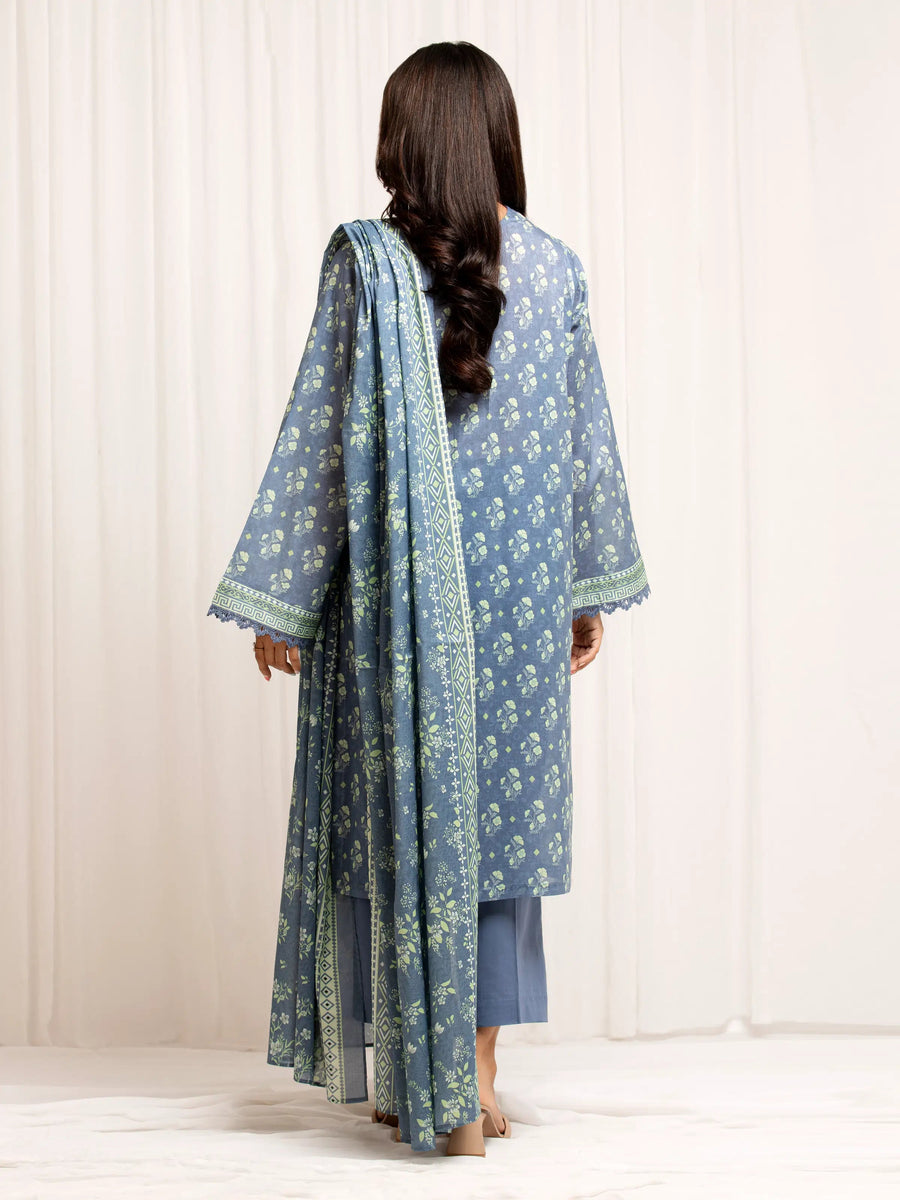 edenrobe Allure Lawn Unstitched Printed 3Pc Suit EWU6A1-36544