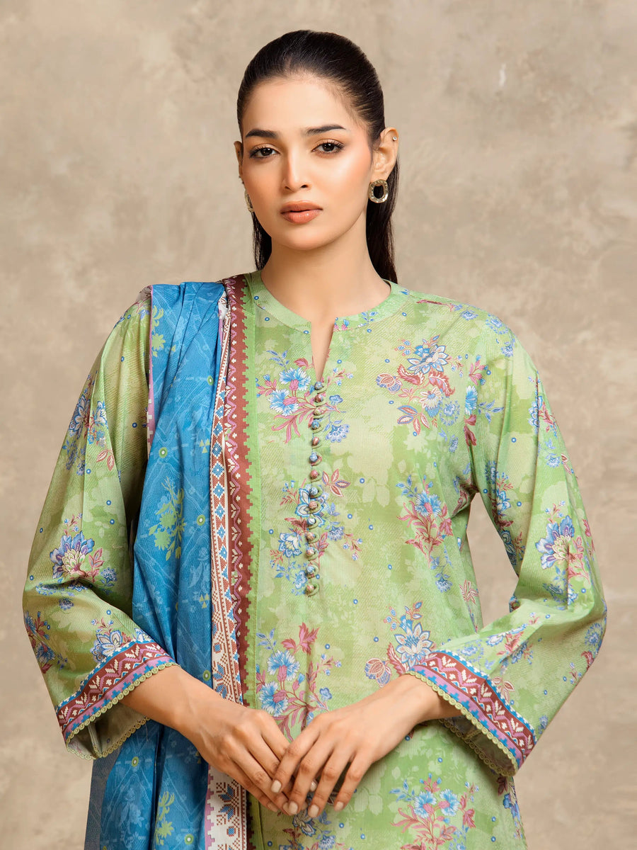 edenrobe Allure Lawn Unstitched Printed 3Pc Suit EWU6A1-36545
