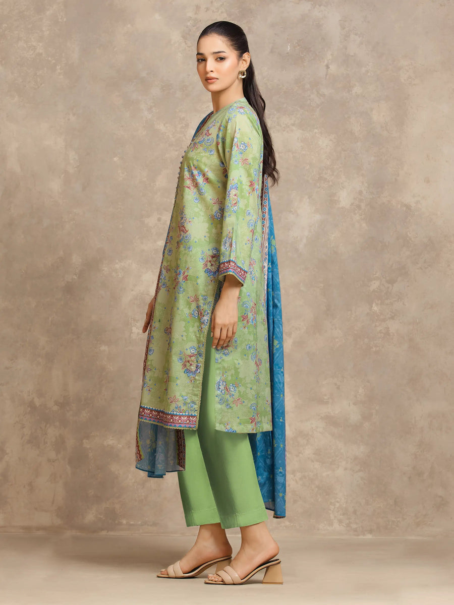 edenrobe Allure Lawn Unstitched Printed 3Pc Suit EWU6A1-36545