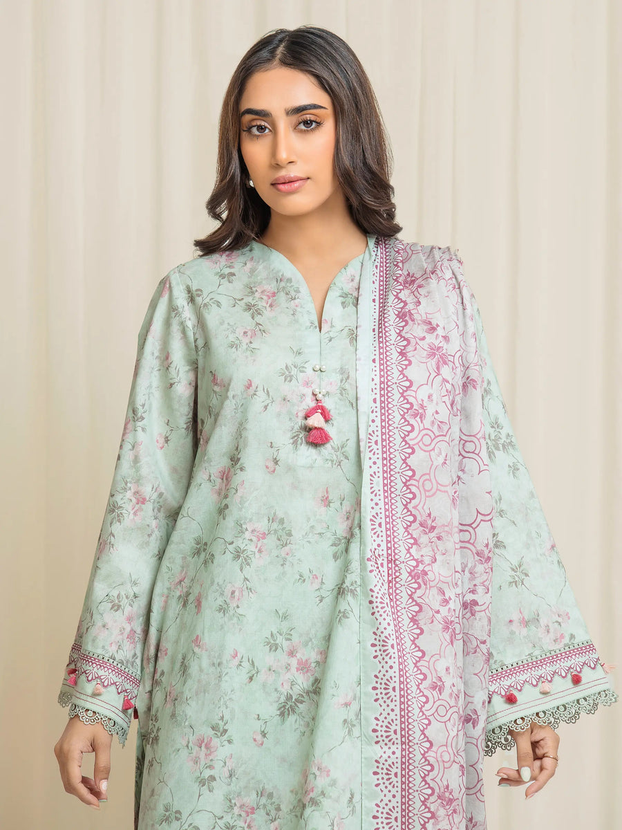 edenrobe Allure Lawn Unstitched Printed 3Pc Suit EWU6A1-36546