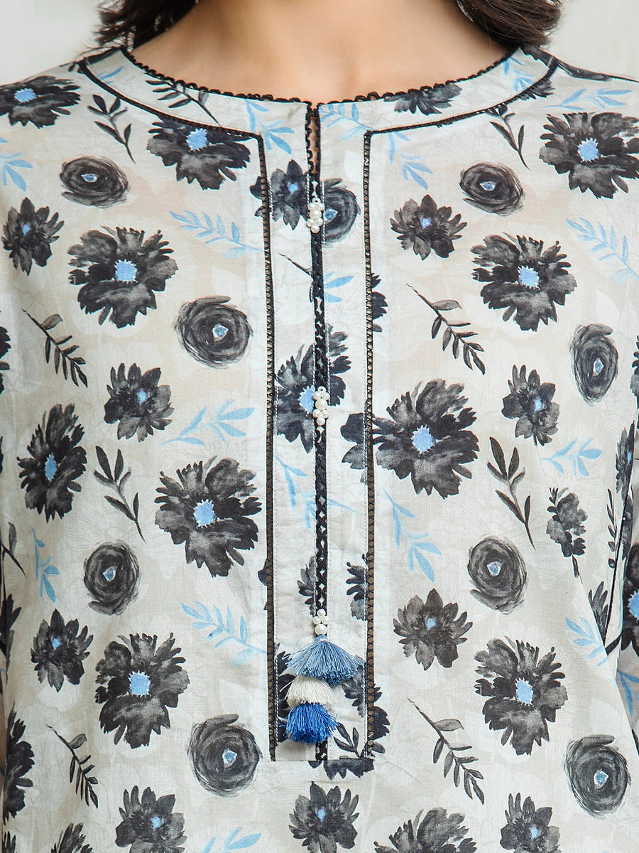 edenrobe Allure Lawn Unstitched Printed 3Pc Suit EWU6A1-36547