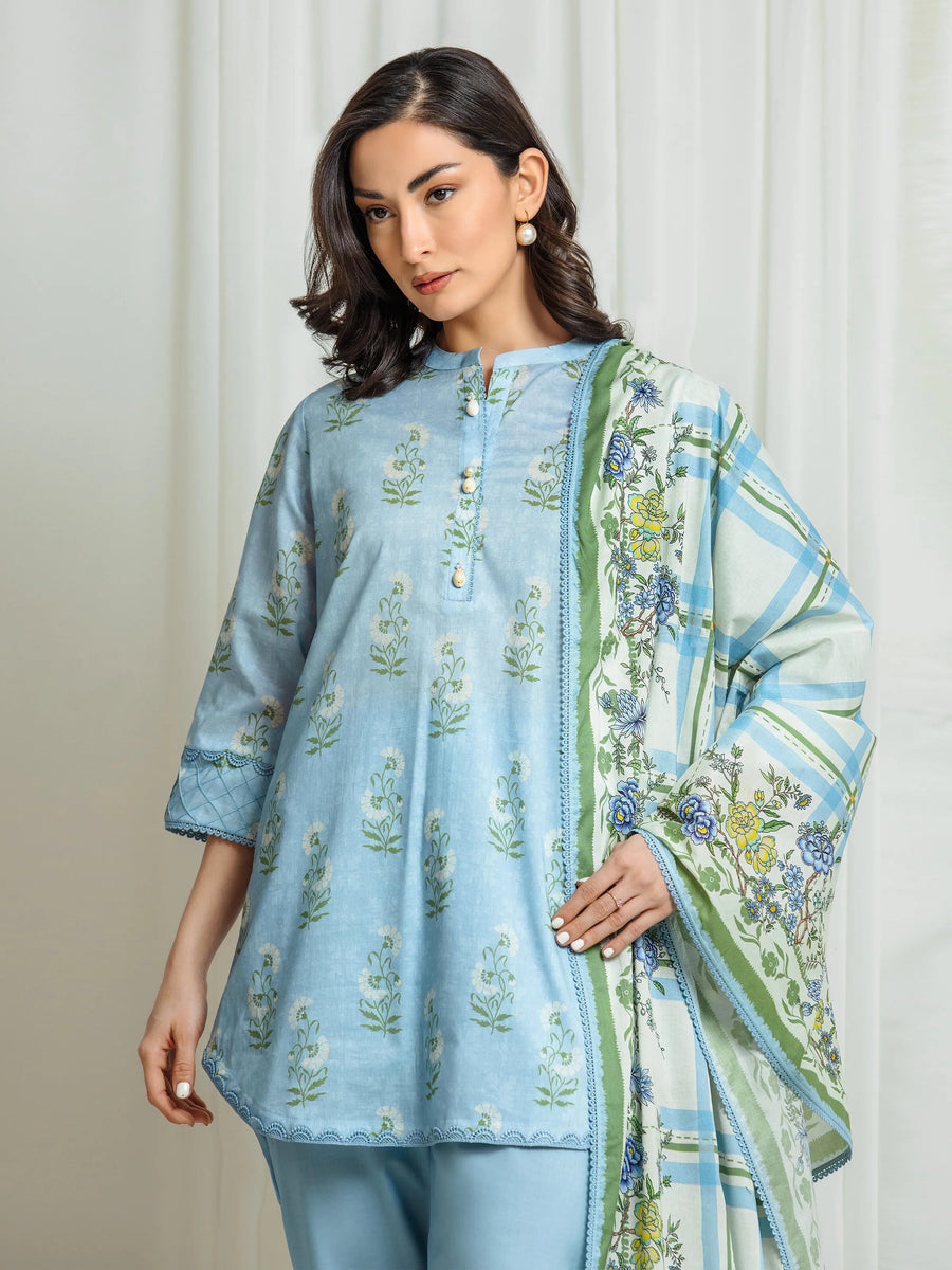 edenrobe Allure Lawn Unstitched Printed 3Pc Suit EWU6A1-36551