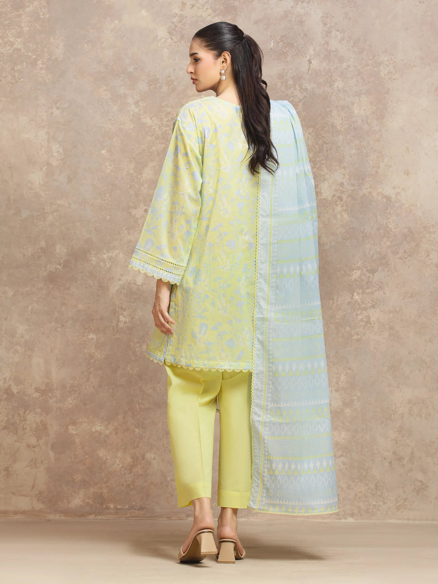 edenrobe Allure Lawn Unstitched Printed 3Pc Suit EWU6A1-36552