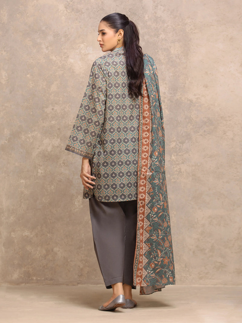 edenrobe Allure Lawn Unstitched Printed 3Pc Suit EWU6A1-36555