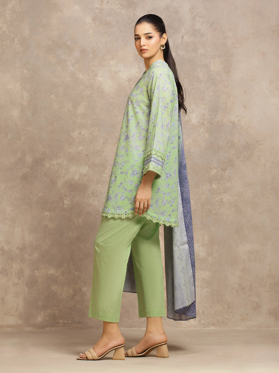 edenrobe Allure Lawn Unstitched Printed 3Pc Suit EWU6A1-36556