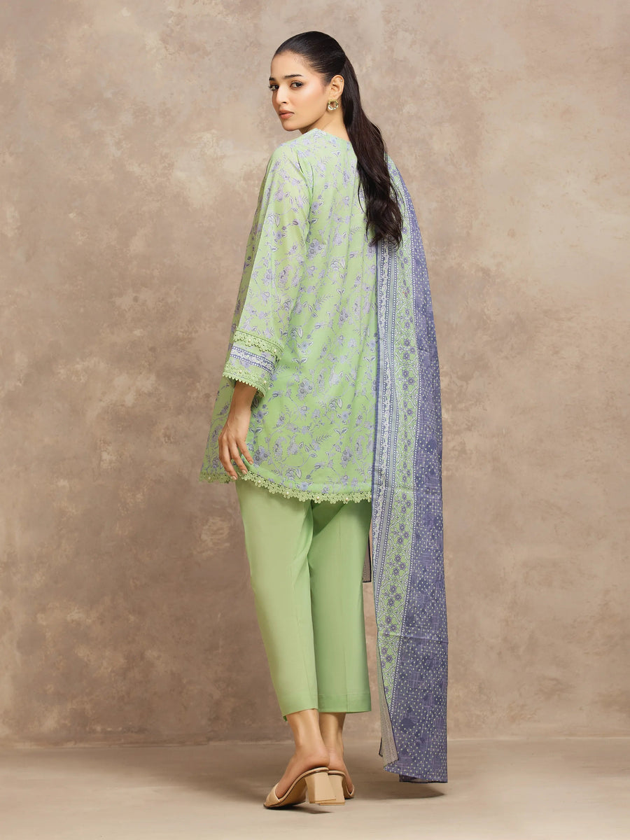 edenrobe Allure Lawn Unstitched Printed 3Pc Suit EWU6A1-36556
