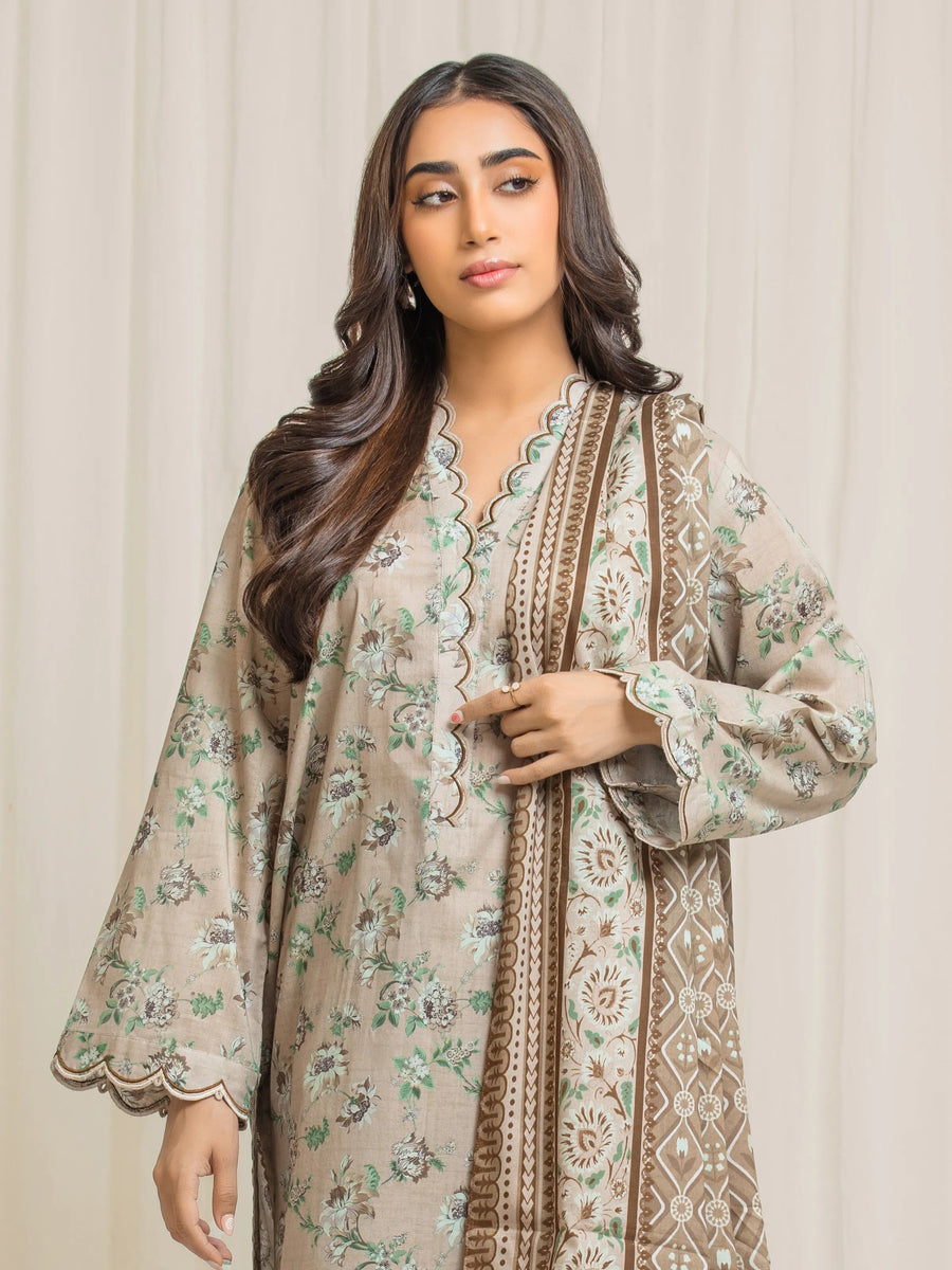 edenrobe Allure Lawn Unstitched Printed 3Pc Suit EWU6A1-36557