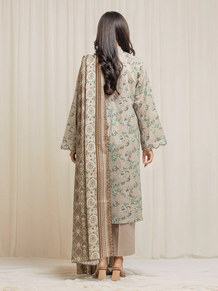 edenrobe Allure Lawn Unstitched Printed 3Pc Suit EWU6A1-36557