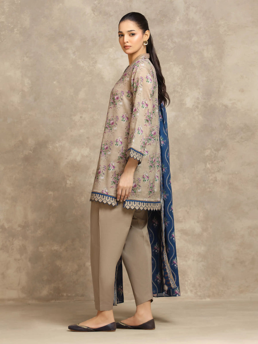 edenrobe Allure Lawn Unstitched Printed 3Pc Suit EWU6A1-36558