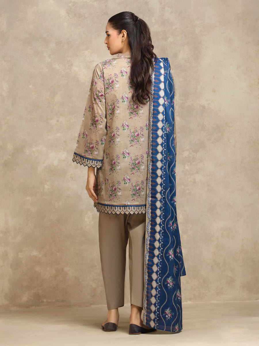 edenrobe Allure Lawn Unstitched Printed 3Pc Suit EWU6A1-36558