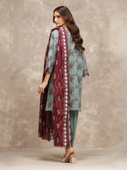 edenrobe Allure Lawn Unstitched Printed 3Pc Suit EWU6A1-36559