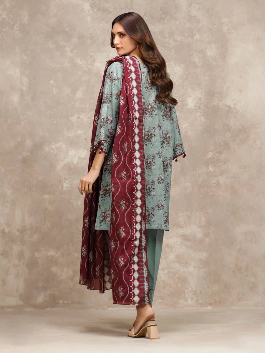 edenrobe Allure Lawn Unstitched Printed 3Pc Suit EWU6A1-36559