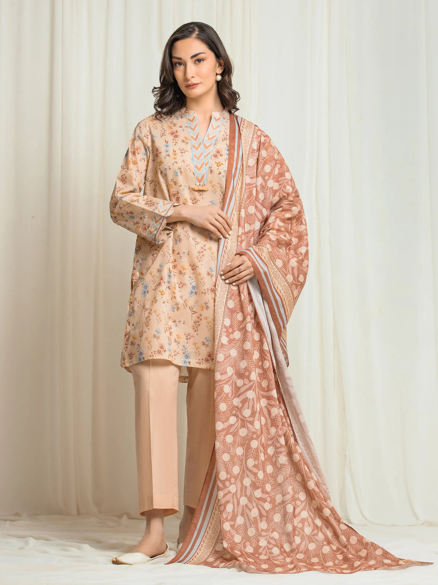 edenrobe Allure Lawn Unstitched Printed 3Pc Suit EWU6A1-36560
