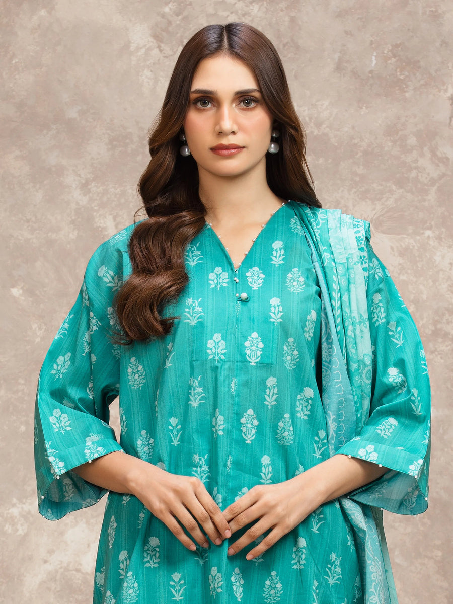 edenrobe Allure Lawn Unstitched Printed 3Pc Suit EWU6A1-36562