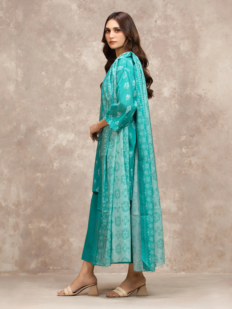 edenrobe Allure Lawn Unstitched Printed 3Pc Suit EWU6A1-36562