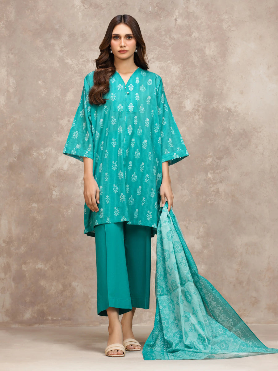 edenrobe Allure Lawn Unstitched Printed 3Pc Suit EWU6A1-36562
