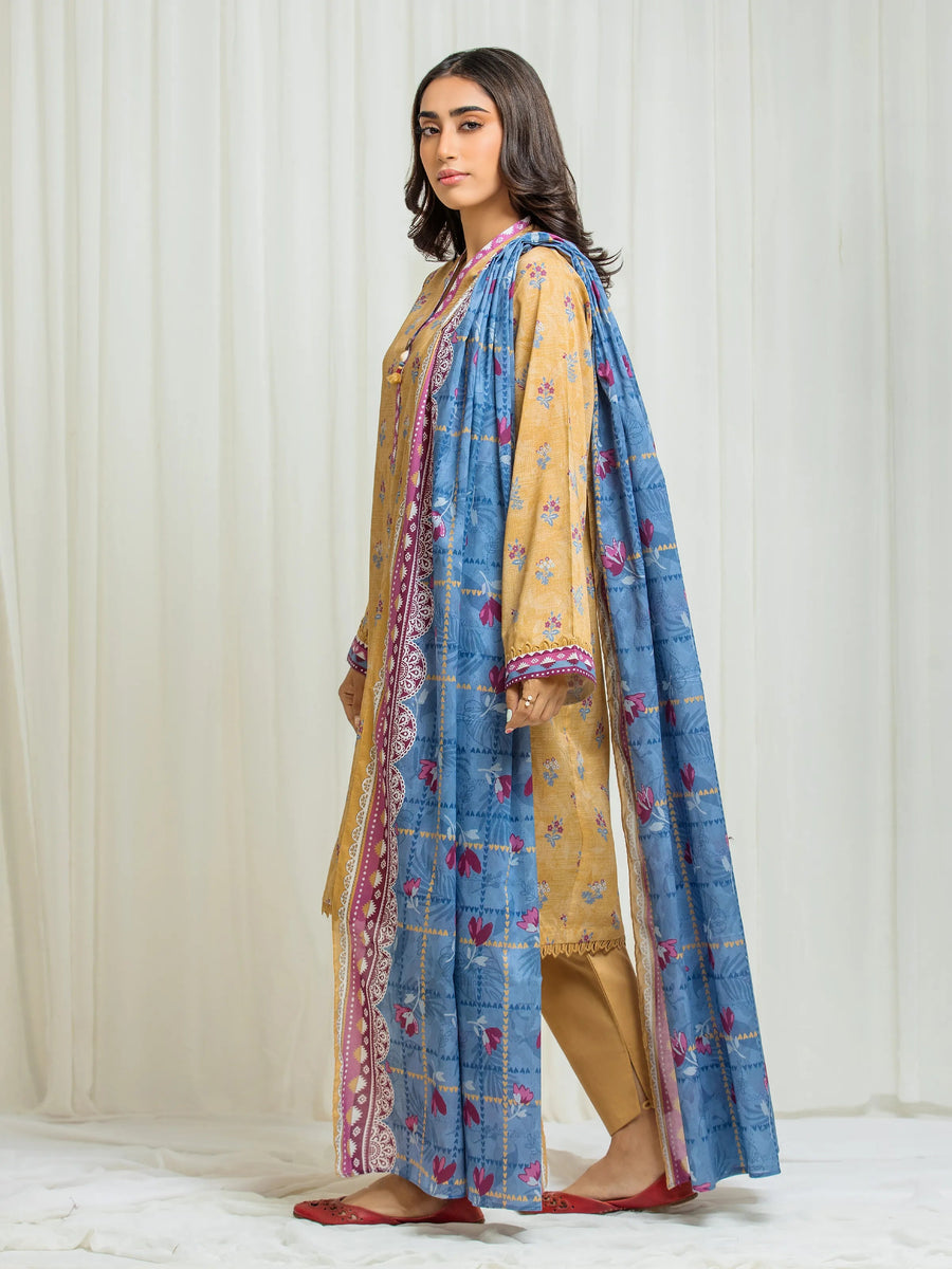 edenrobe Allure Lawn Unstitched Printed 3Pc Suit EWU6A1-36566