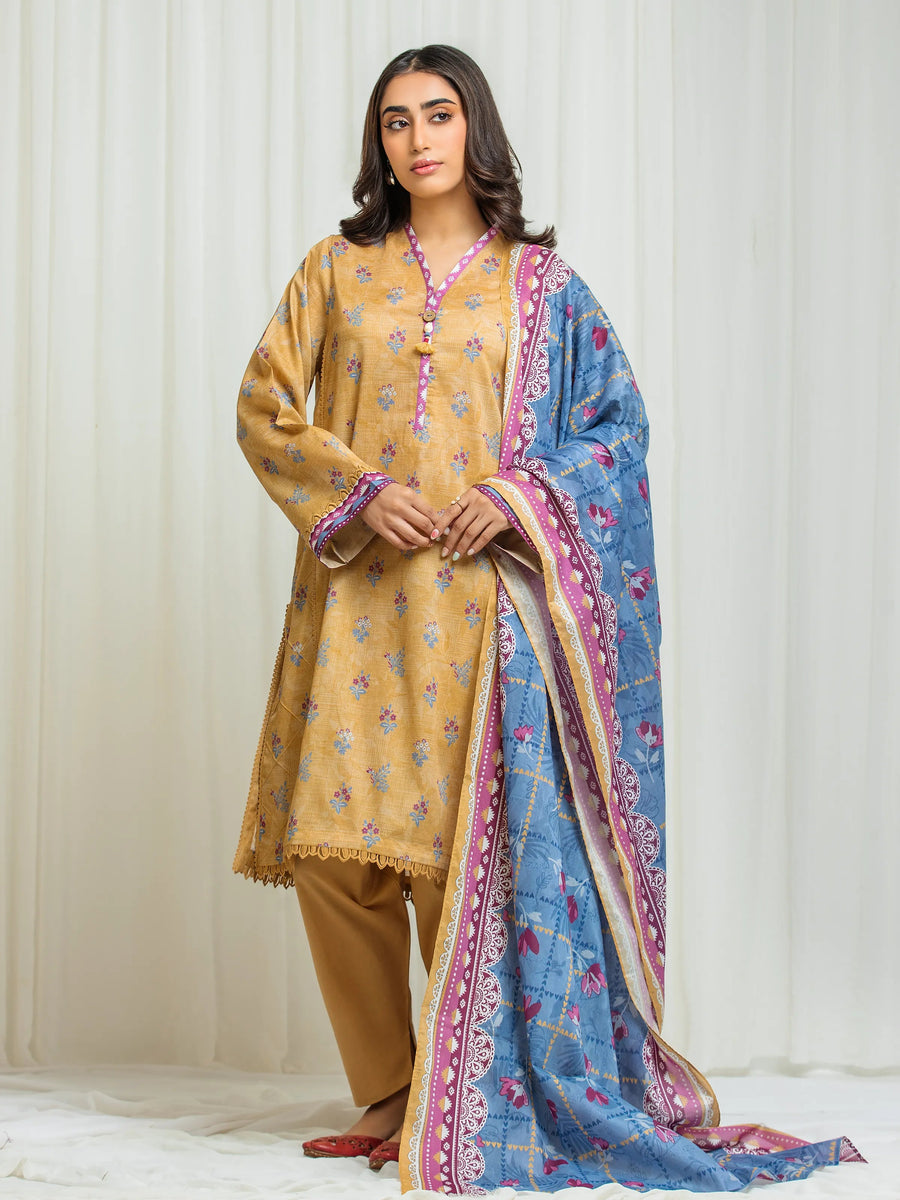 edenrobe Allure Lawn Unstitched Printed 3Pc Suit EWU6A1-36566