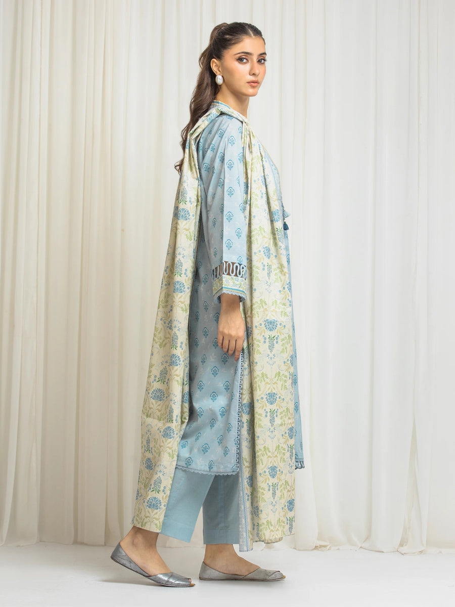 edenrobe Allure Lawn Unstitched Printed 3Pc Suit EWU6A1-36567