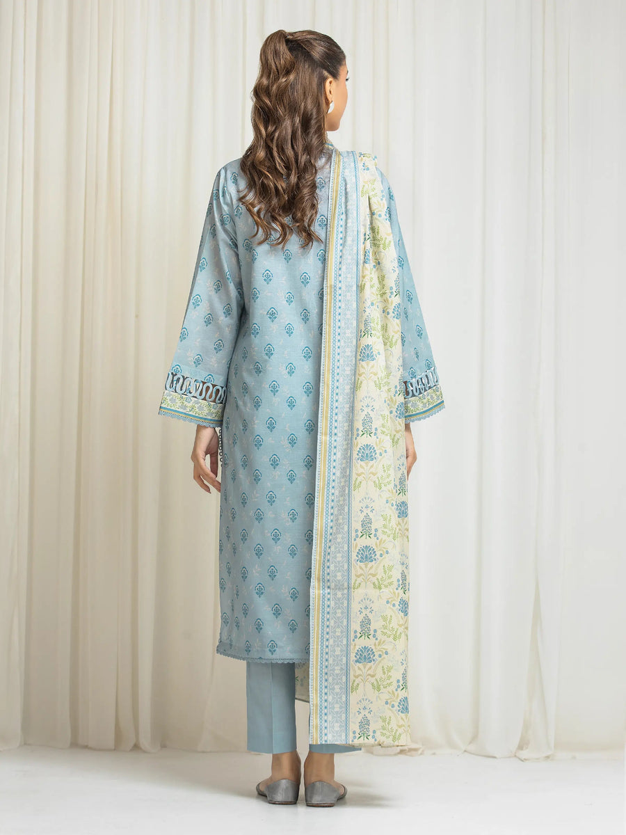 edenrobe Allure Lawn Unstitched Printed 3Pc Suit EWU6A1-36567