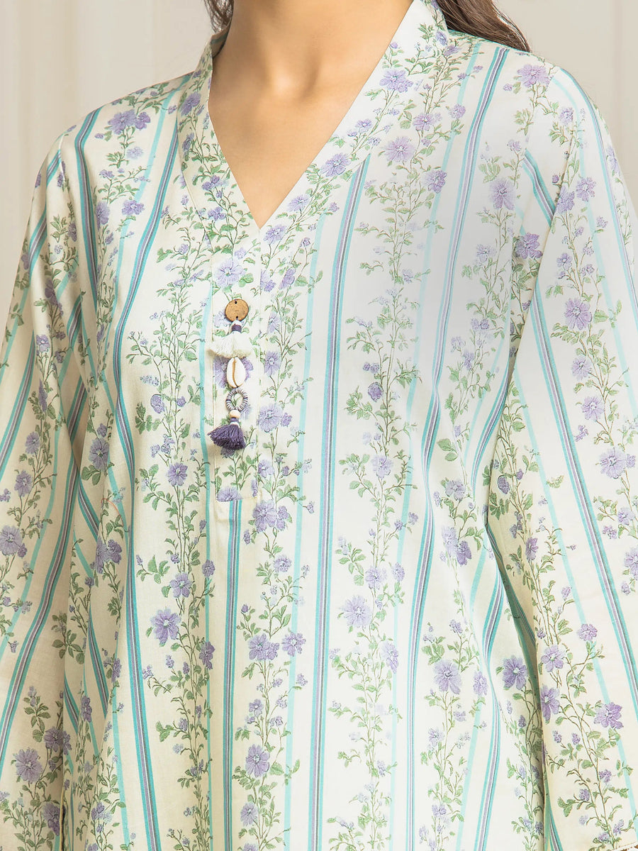 edenrobe Allure Lawn Unstitched Printed 3Pc Suit EWU6A1-36568