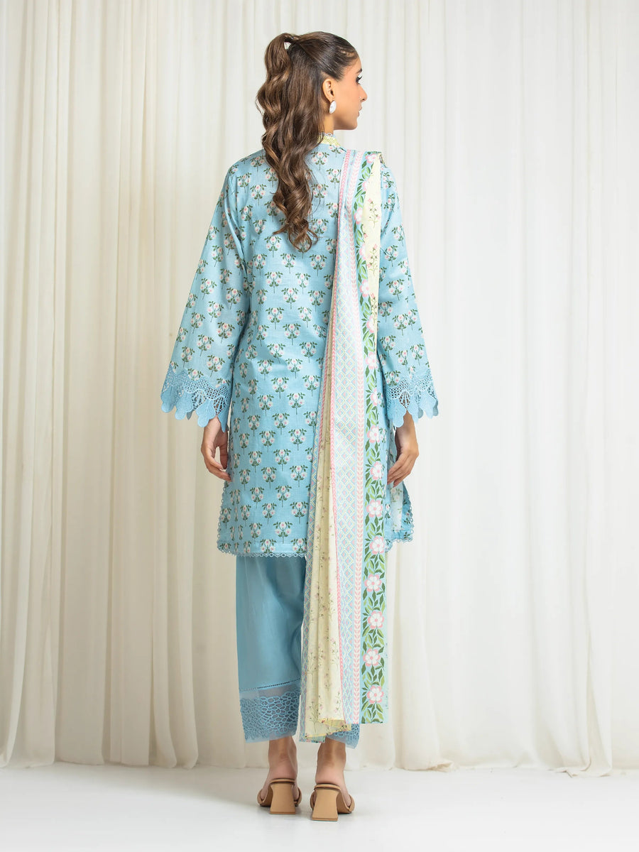 edenrobe Allure Lawn Unstitched Printed 3Pc Suit EWU6A1-36569