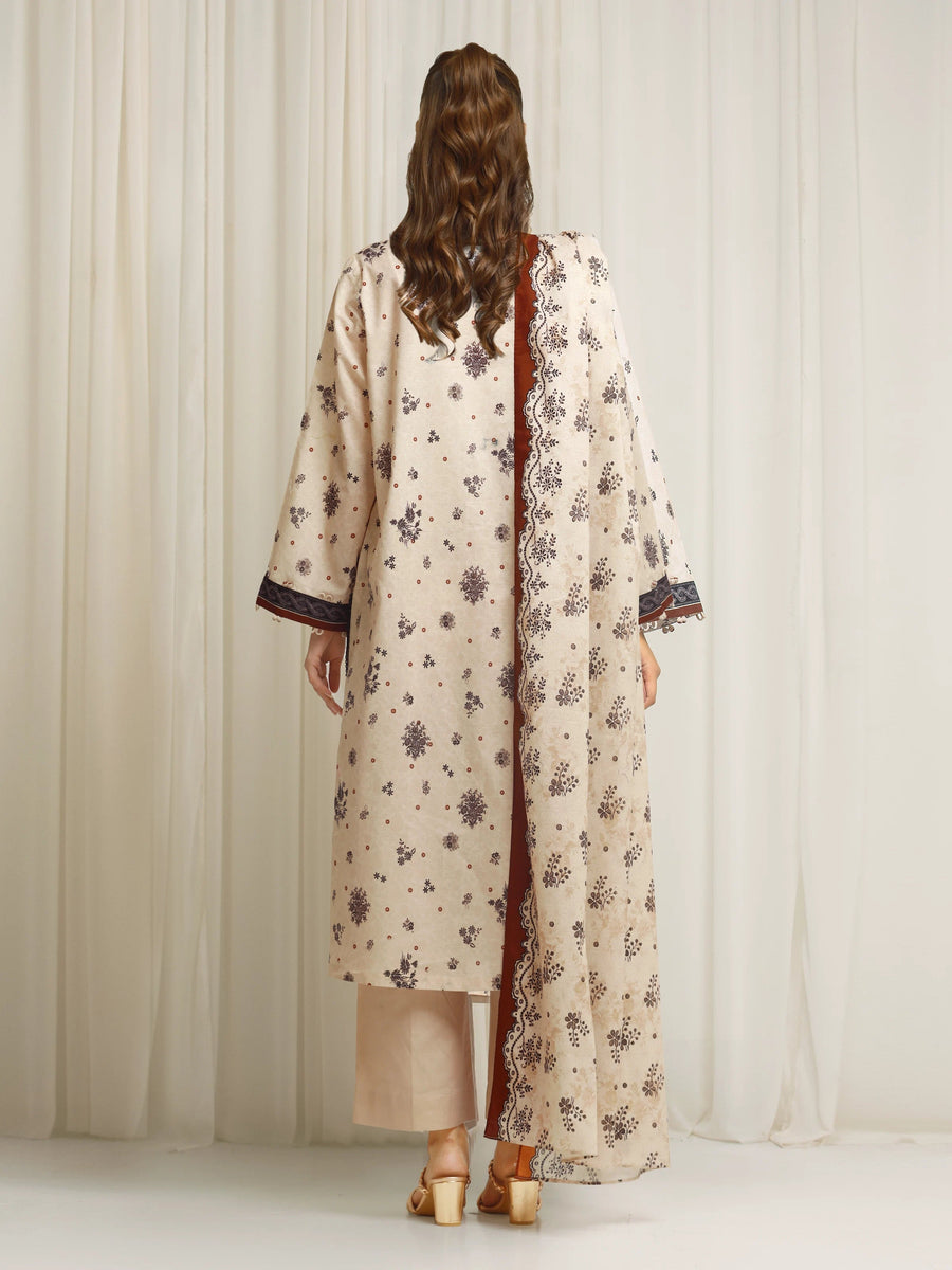 edenrobe Allure Lawn Unstitched Printed 3Pc Suit EWU6A1-36570