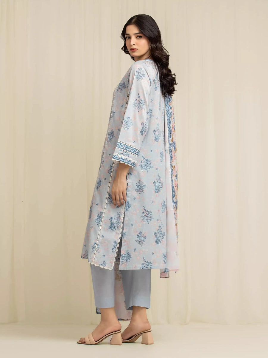 edenrobe Allure Lawn Unstitched Printed 3Pc Suit EWU6A1-36572