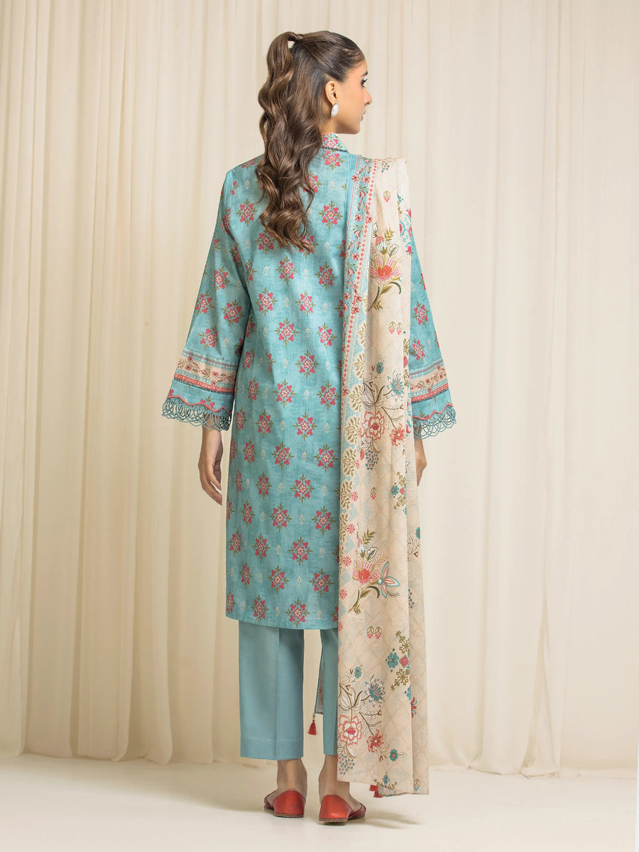 edenrobe Allure Lawn Unstitched Printed 3Pc Suit EWU6A1-36573