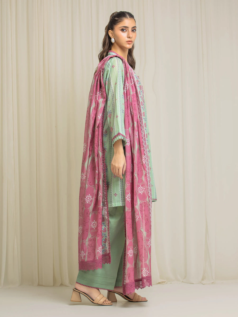 edenrobe Allure Lawn Unstitched Printed 3Pc Suit EWU6A1-36576
