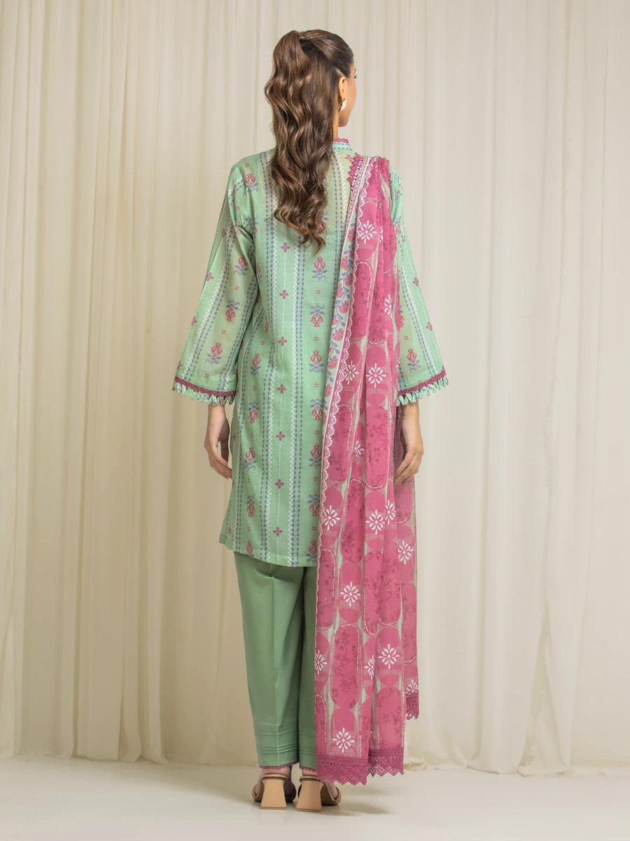 edenrobe Allure Lawn Unstitched Printed 3Pc Suit EWU6A1-36576