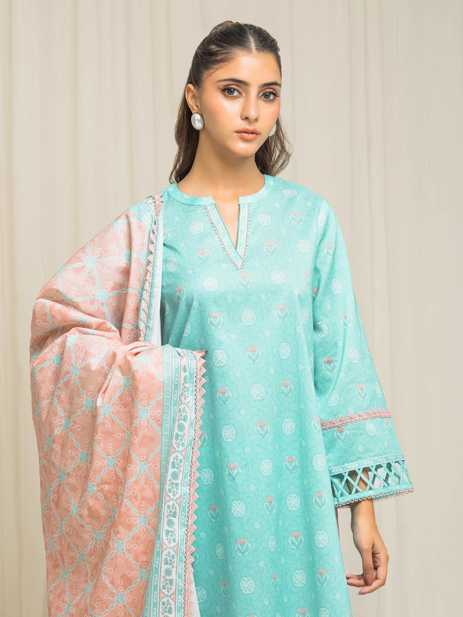 edenrobe Allure Lawn Unstitched Printed 3Pc Suit EWU6A1-36577