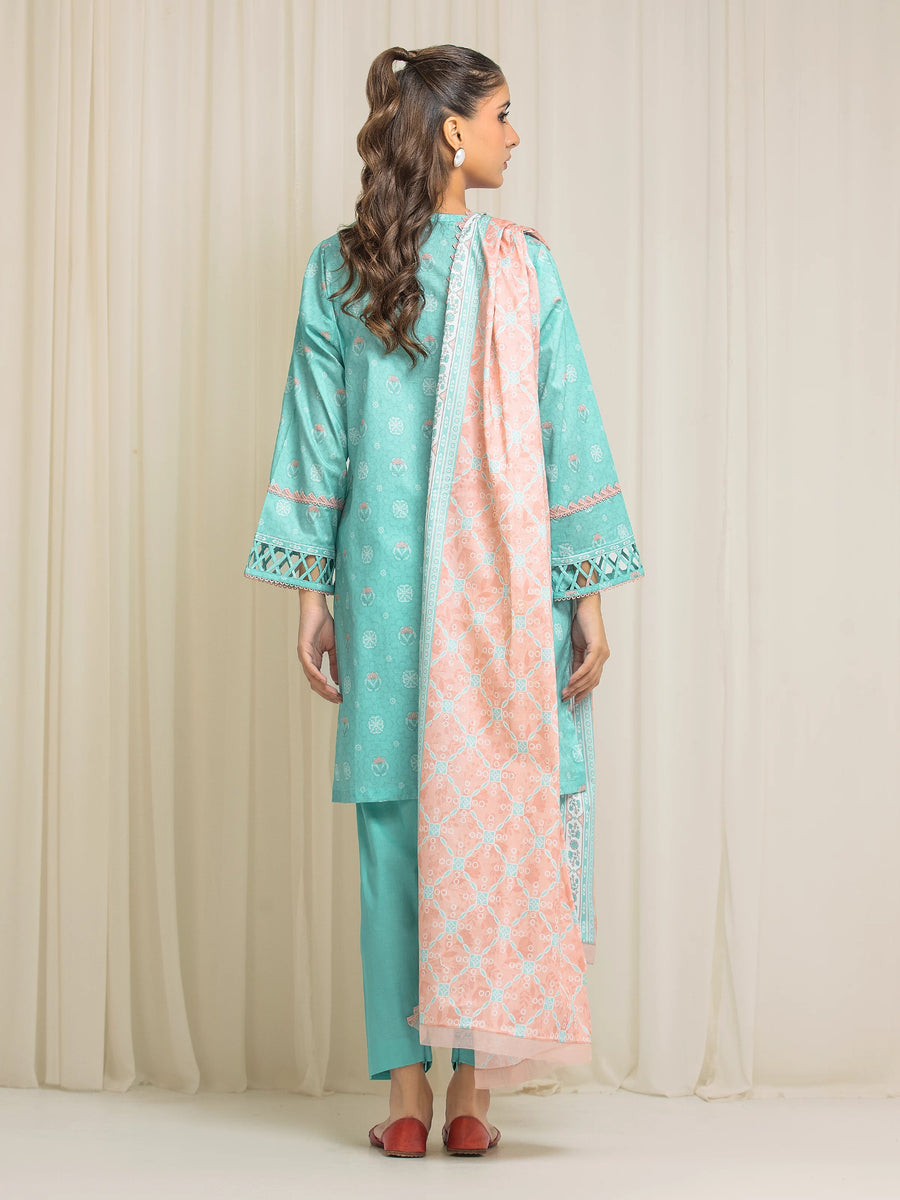edenrobe Allure Lawn Unstitched Printed 3Pc Suit EWU6A1-36577