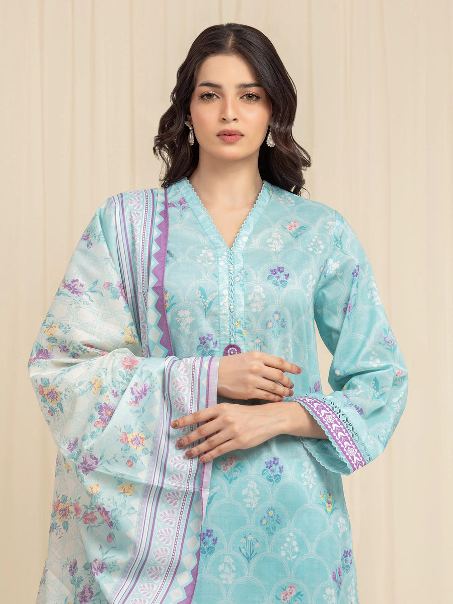 edenrobe Allure Lawn Unstitched Printed 3Pc Suit EWU6A1-36578