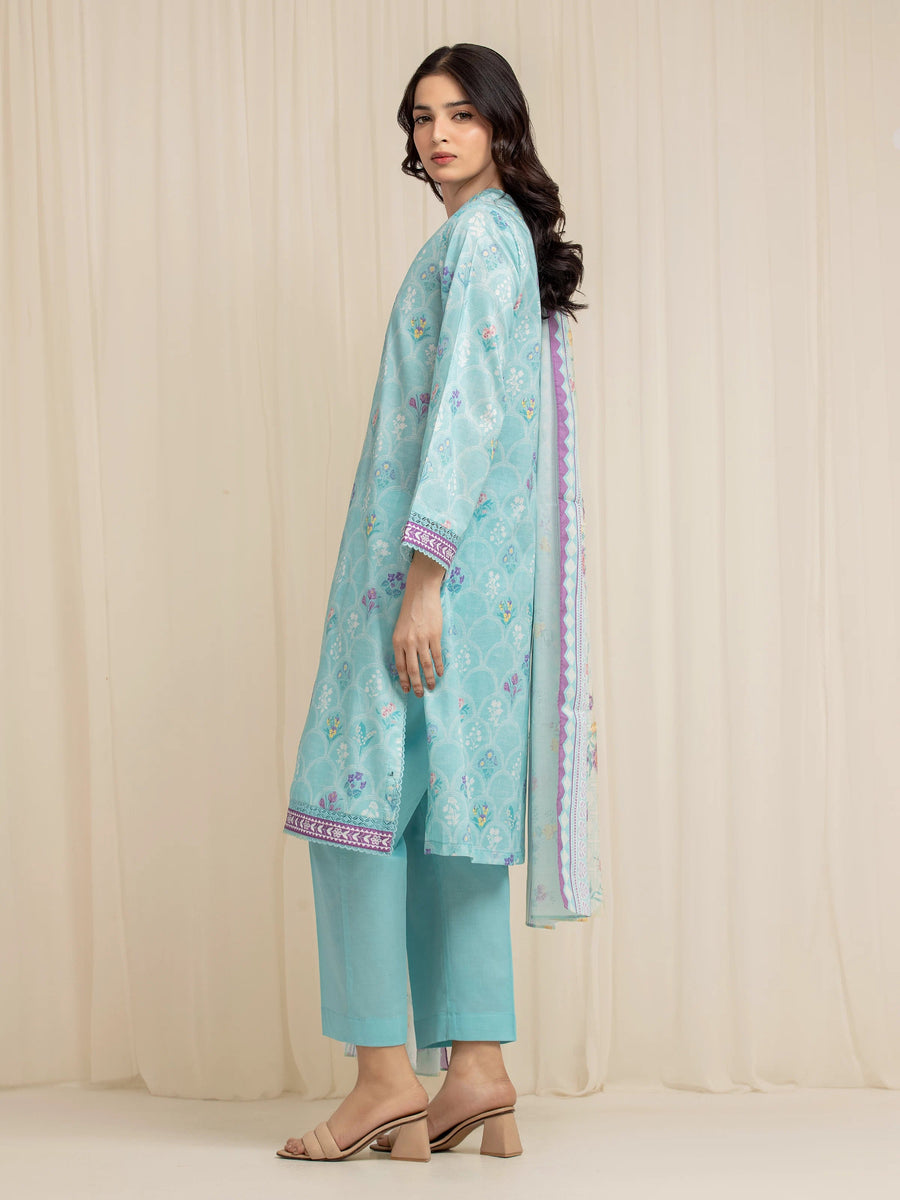 edenrobe Allure Lawn Unstitched Printed 3Pc Suit EWU6A1-36578