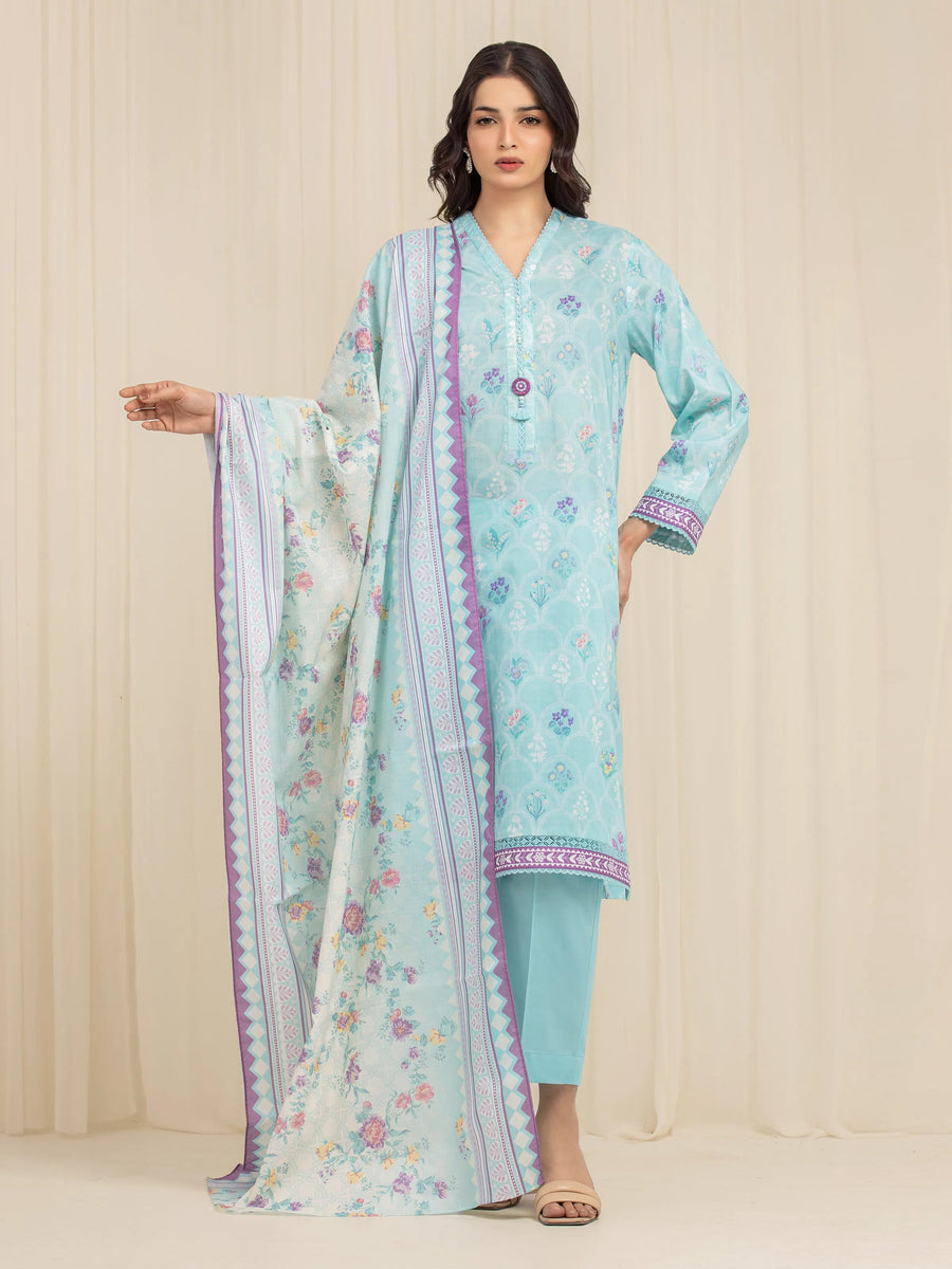 edenrobe Allure Lawn Unstitched Printed 3Pc Suit EWU6A1-36578