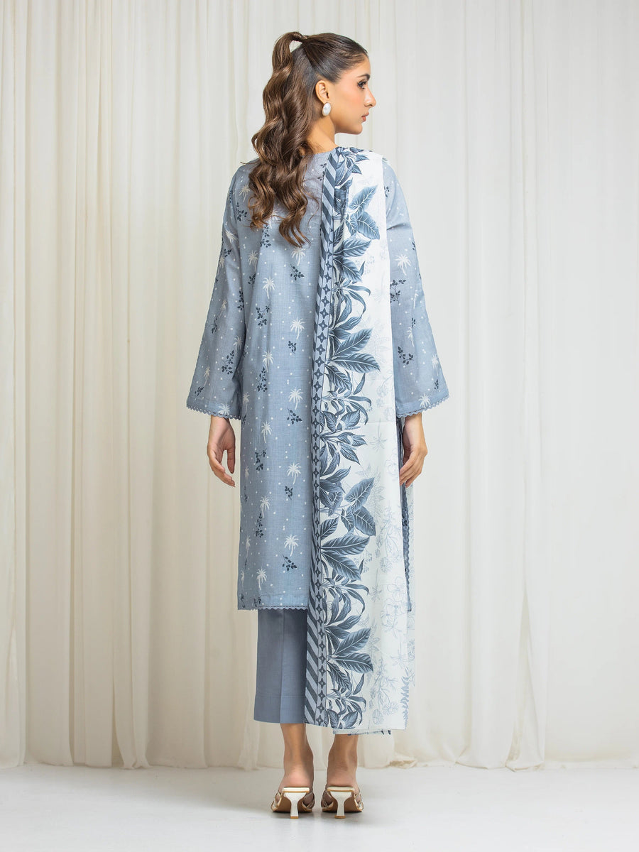edenrobe Allure Lawn Unstitched Printed 3Pc Suit EWU6A1-36579