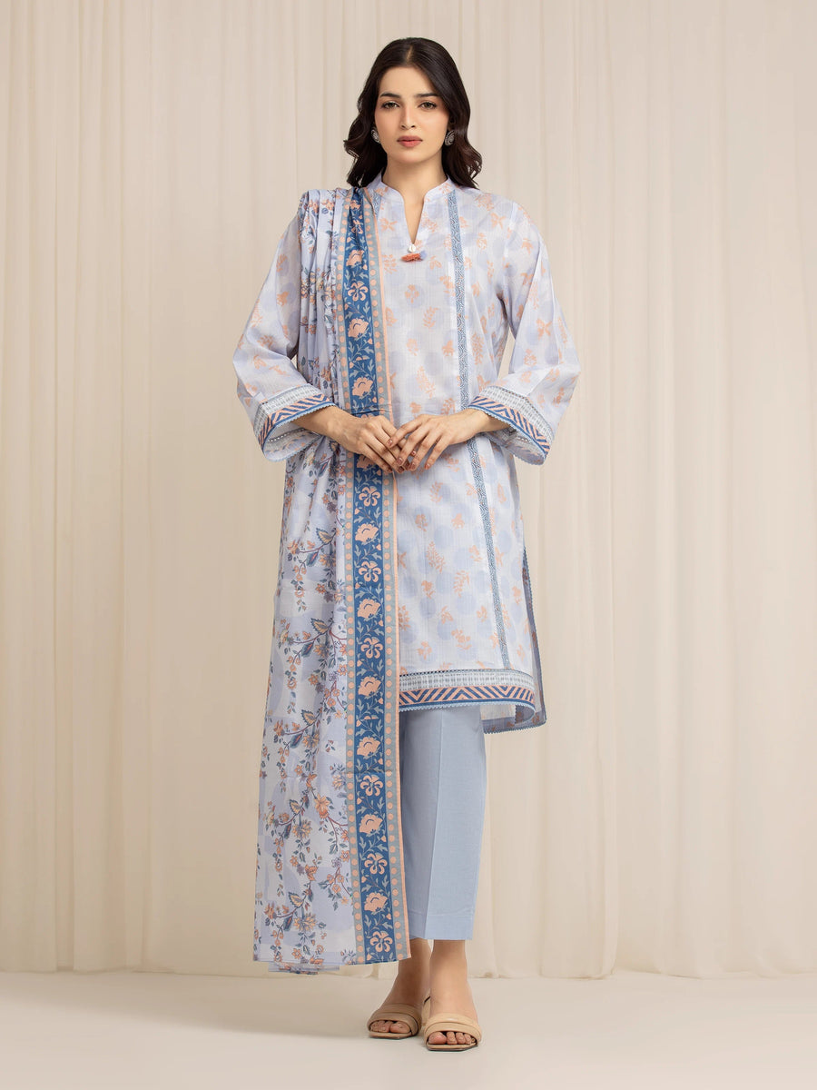 edenrobe Allure Lawn Unstitched Printed 3Pc Suit EWU6A1-36580