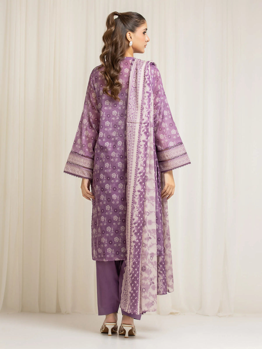 edenrobe Allure Lawn Unstitched Printed 3Pc Suit EWU6A1-36582