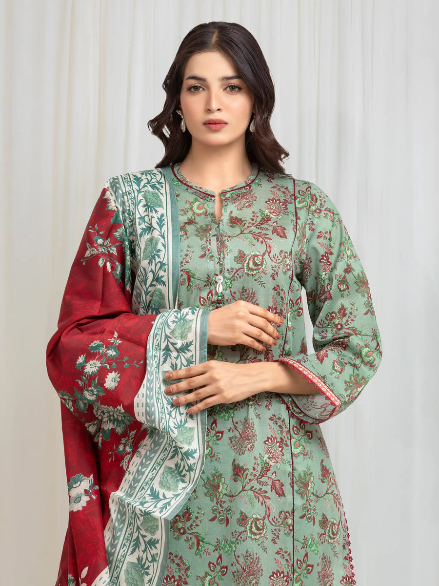 edenrobe Allure Lawn Unstitched Printed 3Pc Suit EWU6A1-36584