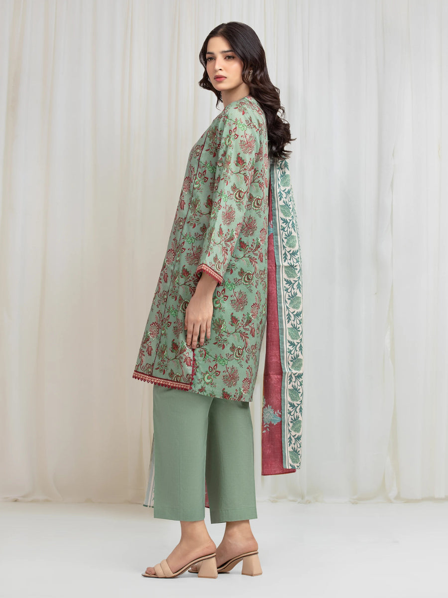 edenrobe Allure Lawn Unstitched Printed 3Pc Suit EWU6A1-36584