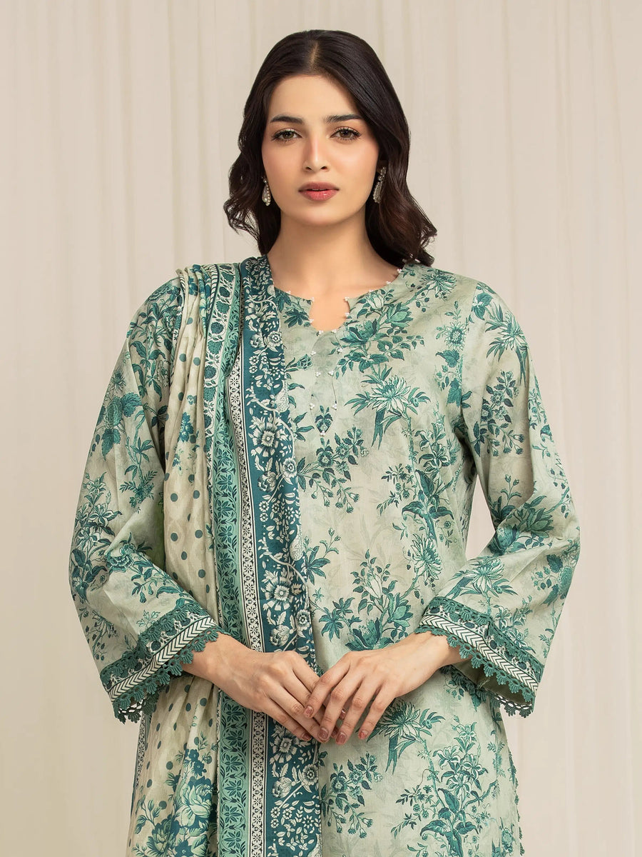 edenrobe Allure Lawn Unstitched Printed 3Pc Suit EWU6A1-36585