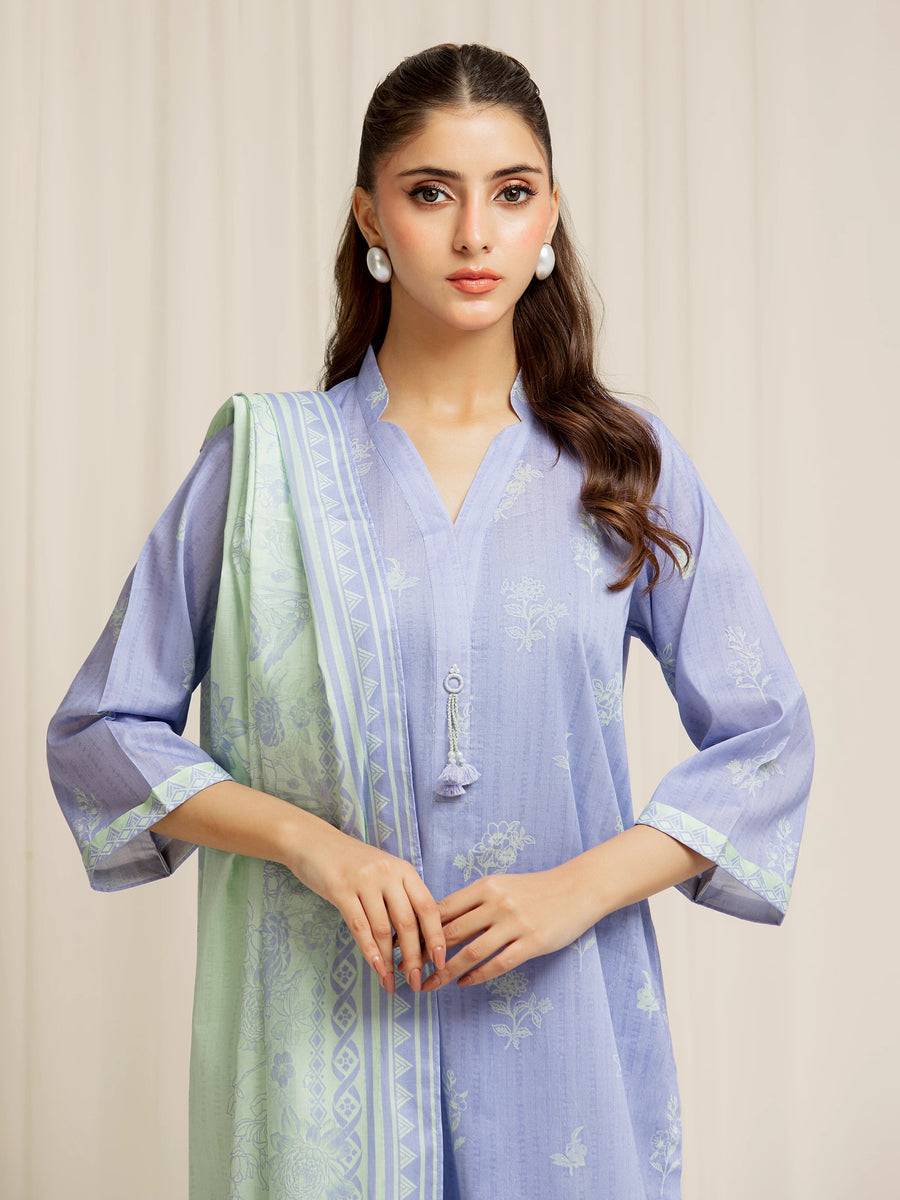 edenrobe Allure Lawn Unstitched Printed 3Pc Suit EWU6A1-36586