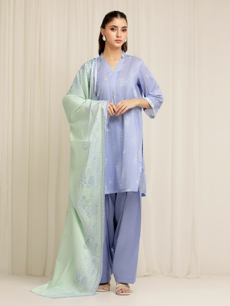 edenrobe Allure Lawn Unstitched Printed 3Pc Suit EWU6A1-36586