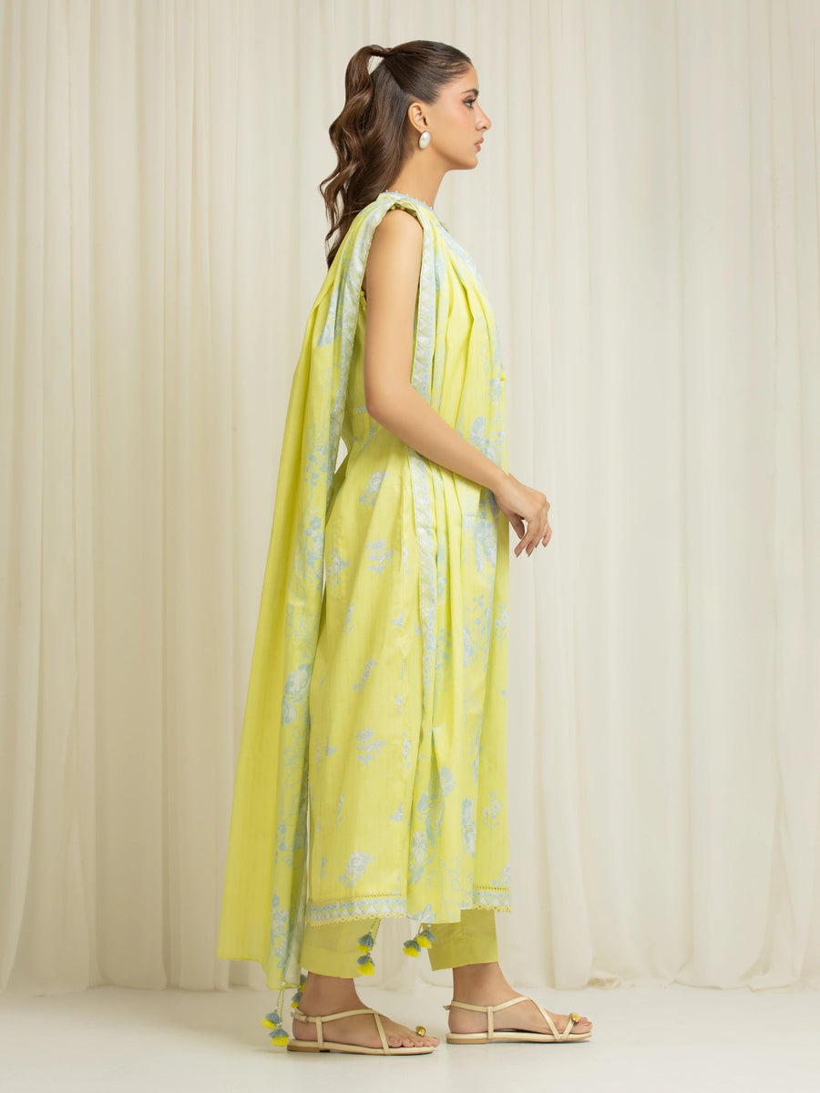 edenrobe Allure Lawn Unstitched Printed 3Pc Suit EWU6A1-36587